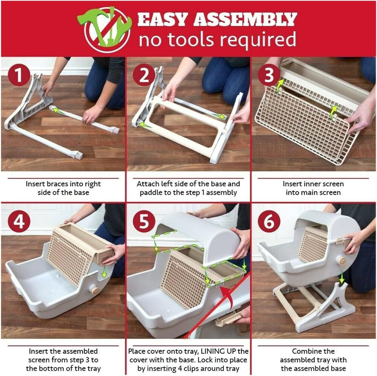 Caja de arena automática para gatos - Kit de limpieza rápida