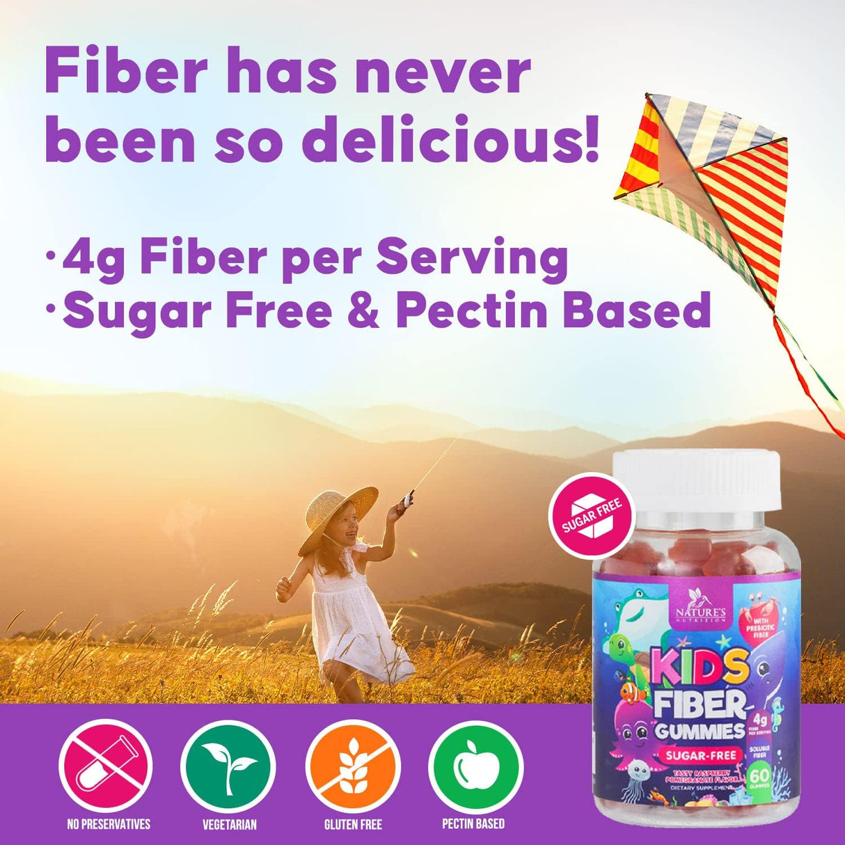 Suplemento de ositos de fibra para niños Nature's Nutrition