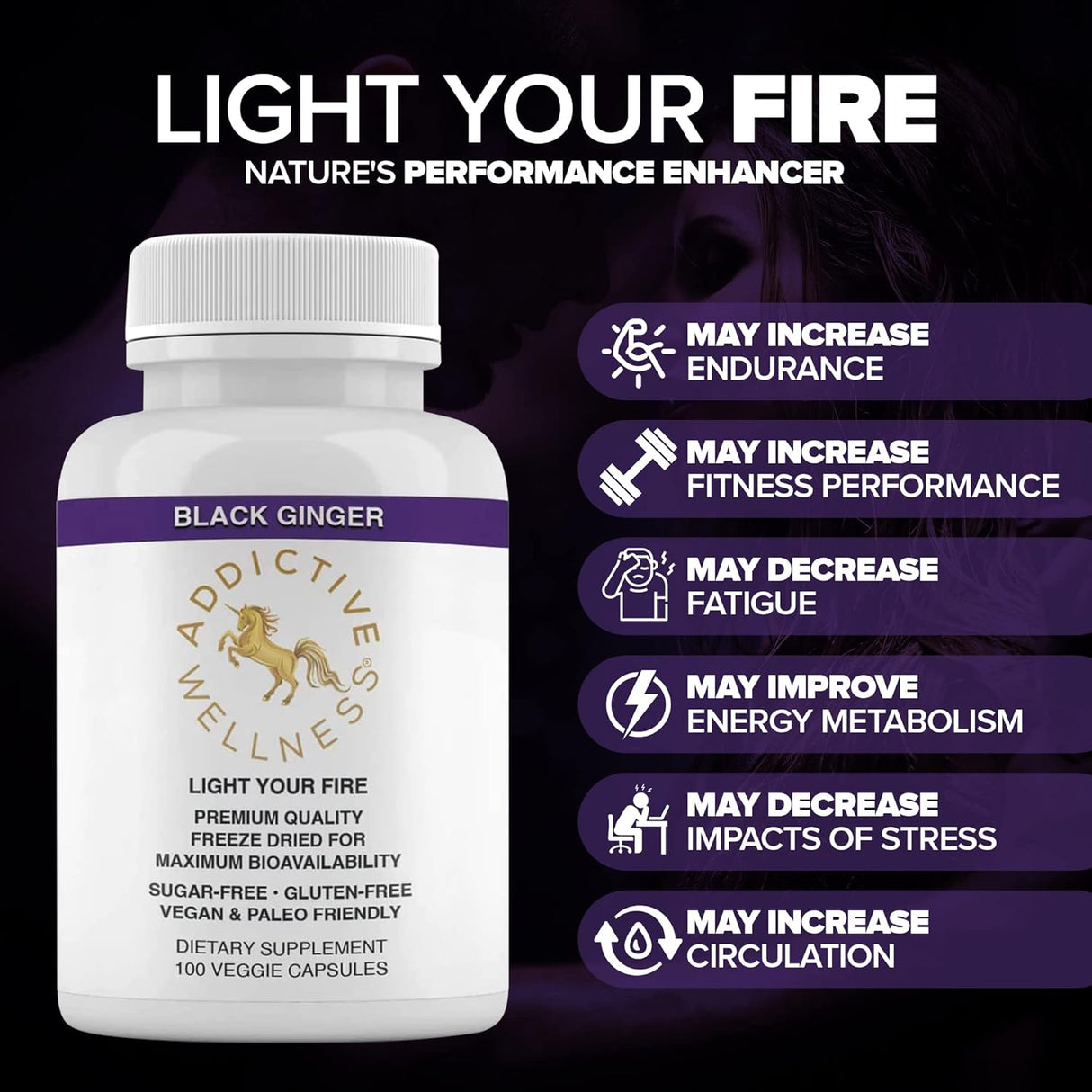 Suplemento Wellness Jengibre negro tailandés liofilizado