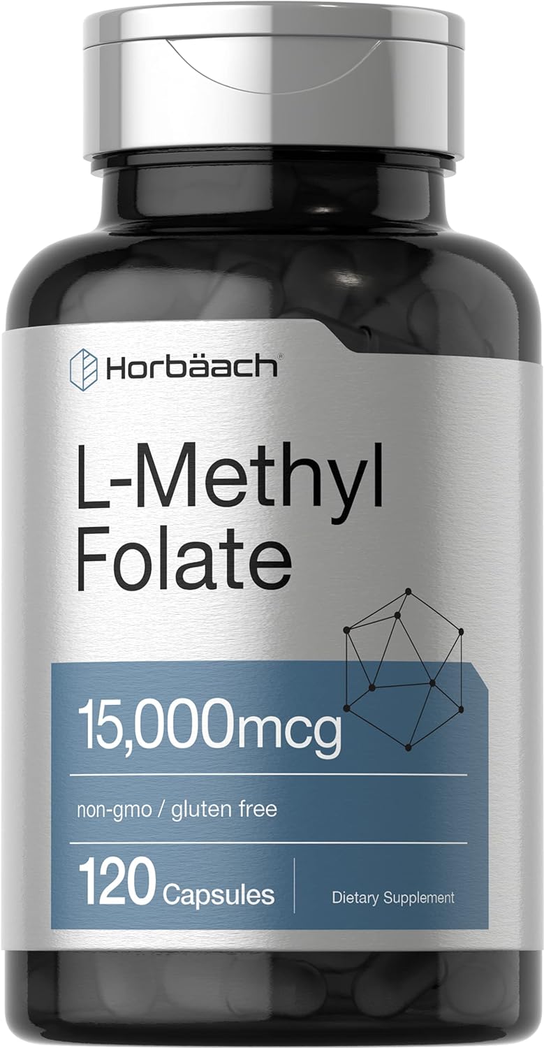 Suplemento Horbaach L Metilfolato 15000 mcg 120 Cápsulas
