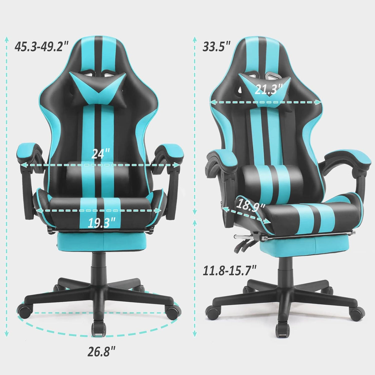 Silla Gamer ergonómica con ajuste de altura y reposacabezas