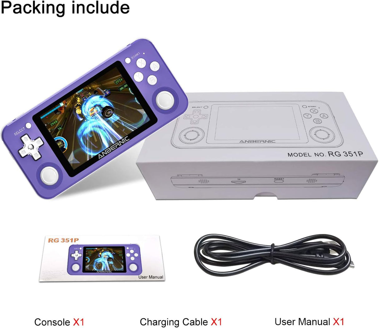 Consola de juegos portátil HAIHUANG color morado