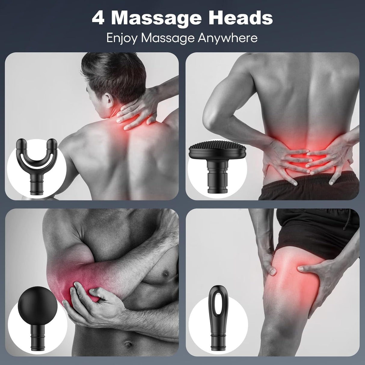 Masajeador U con mango largo, marca X, masaje profundo, modelo Y