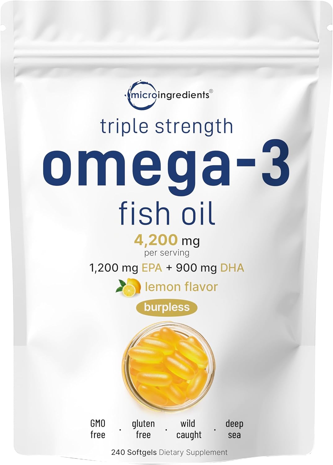 Suplementos de Omega 3, Micro Ingredients, 4200mg, 240 Softgels