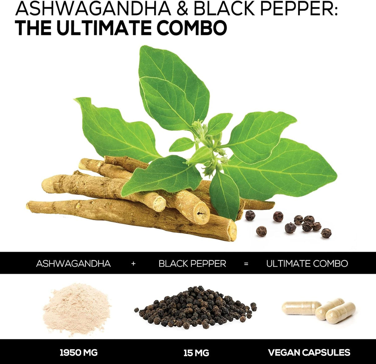 Suplemento Nature's Nutrition orgánicas de Ashwagandha Extra