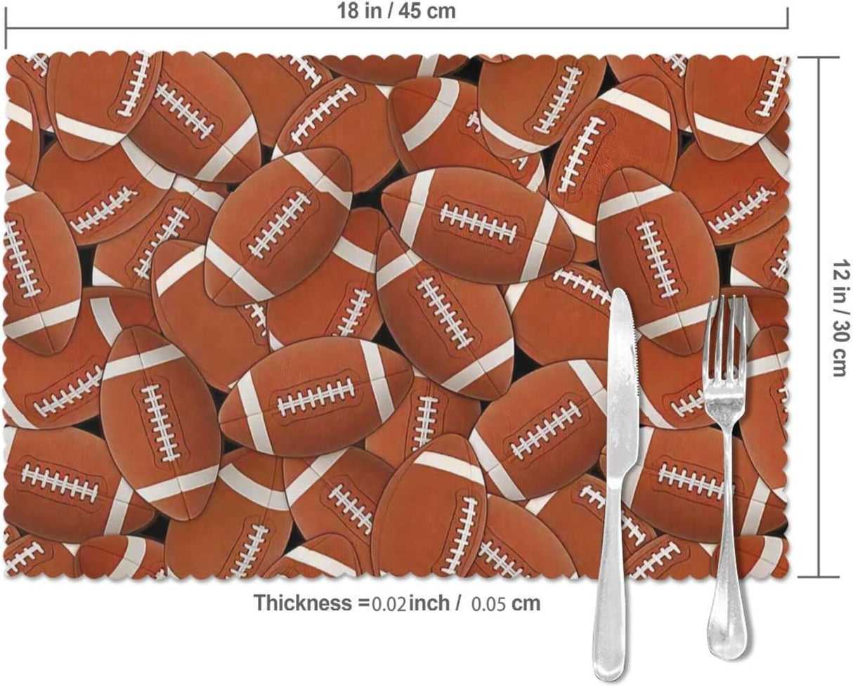 Manteles de mesa de fútbol, set de 6, antideslizantes, 12x18