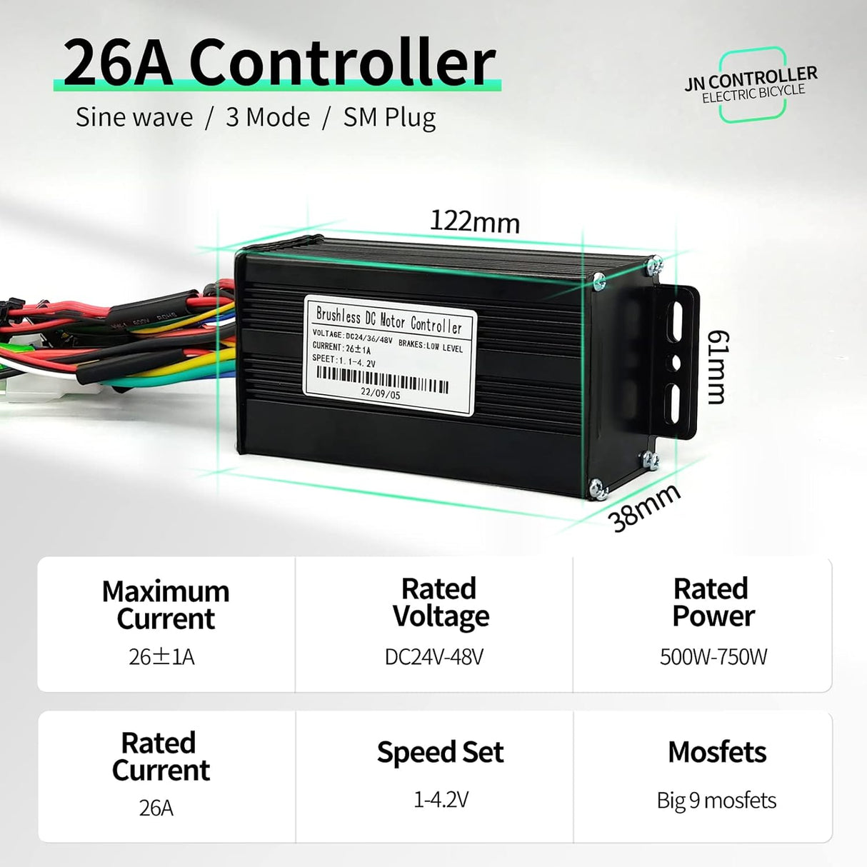 Kit de Conversión EBike 1000W, Controlador Brushless 30A, S866