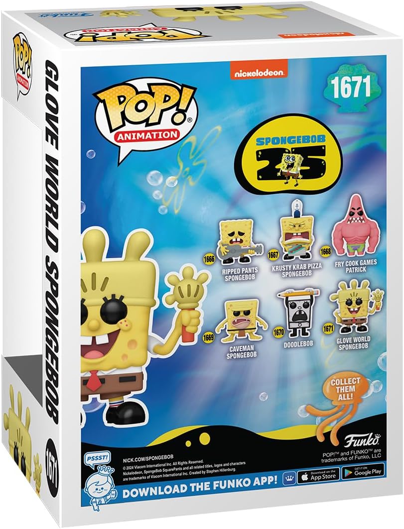 Funko Pop! Spongebob - Glove World - 25 Aniversario - Animación