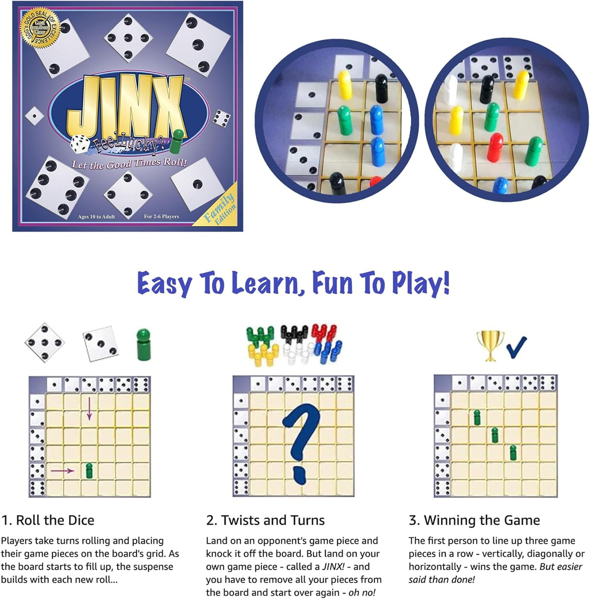 Jinx - Juego de Mesa Divertido de Suerte para Familias y Adultos