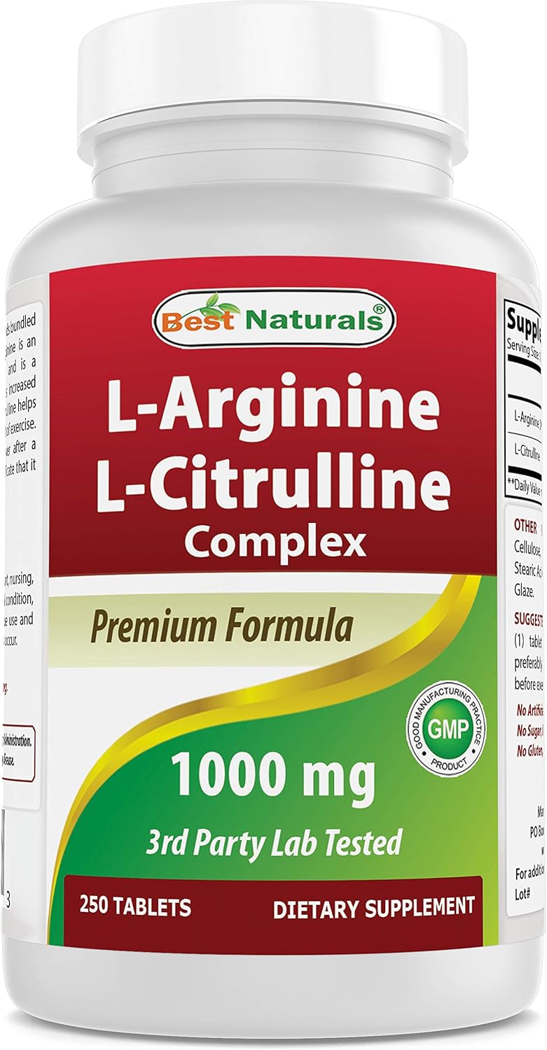 Tabletas complejas L-arginina L-citrulina 250 unidades