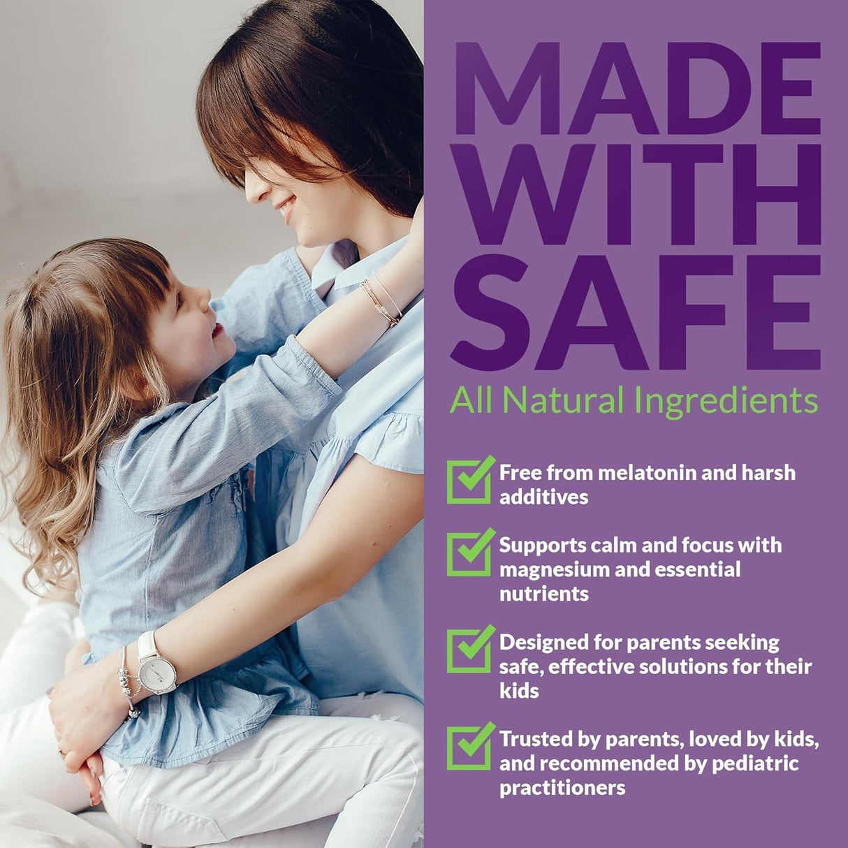Kids Magnesium Chewables - Sin Azúcar, Sin Melatonina, Apoyo y Concentración