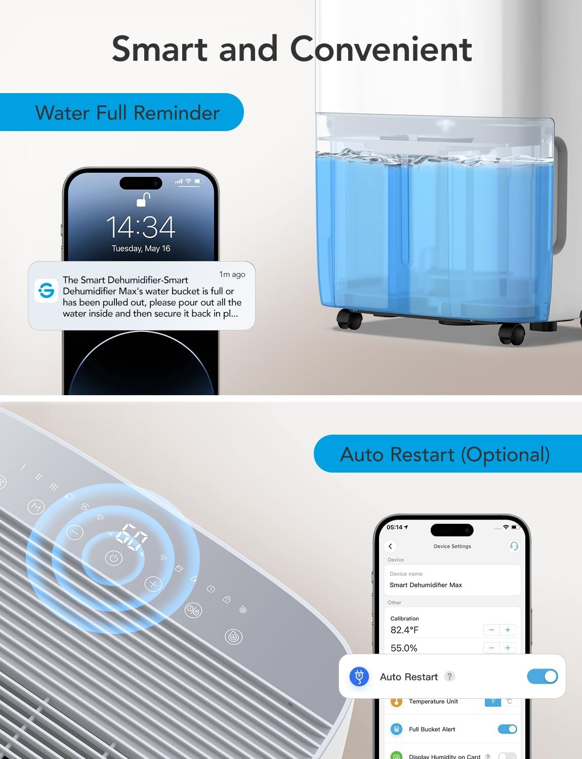 Deshumidificador GoveeLife 4500 Sq.Ft, Control Automático H7151