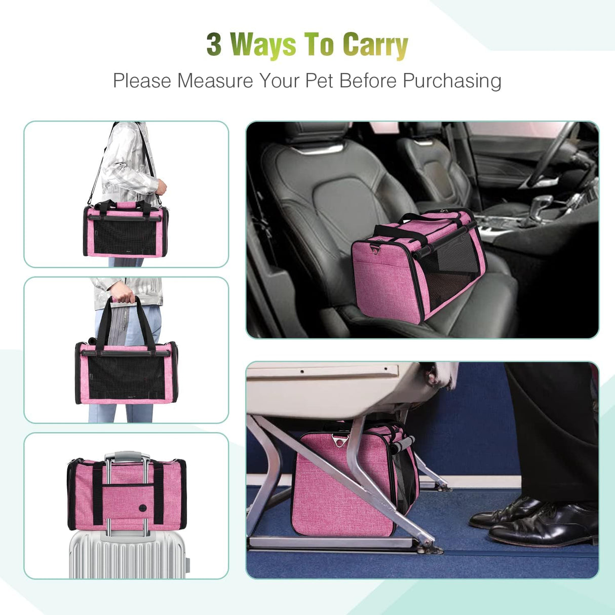 Transportín para mascotas YUDODO 25 lbs, ligero y plegable