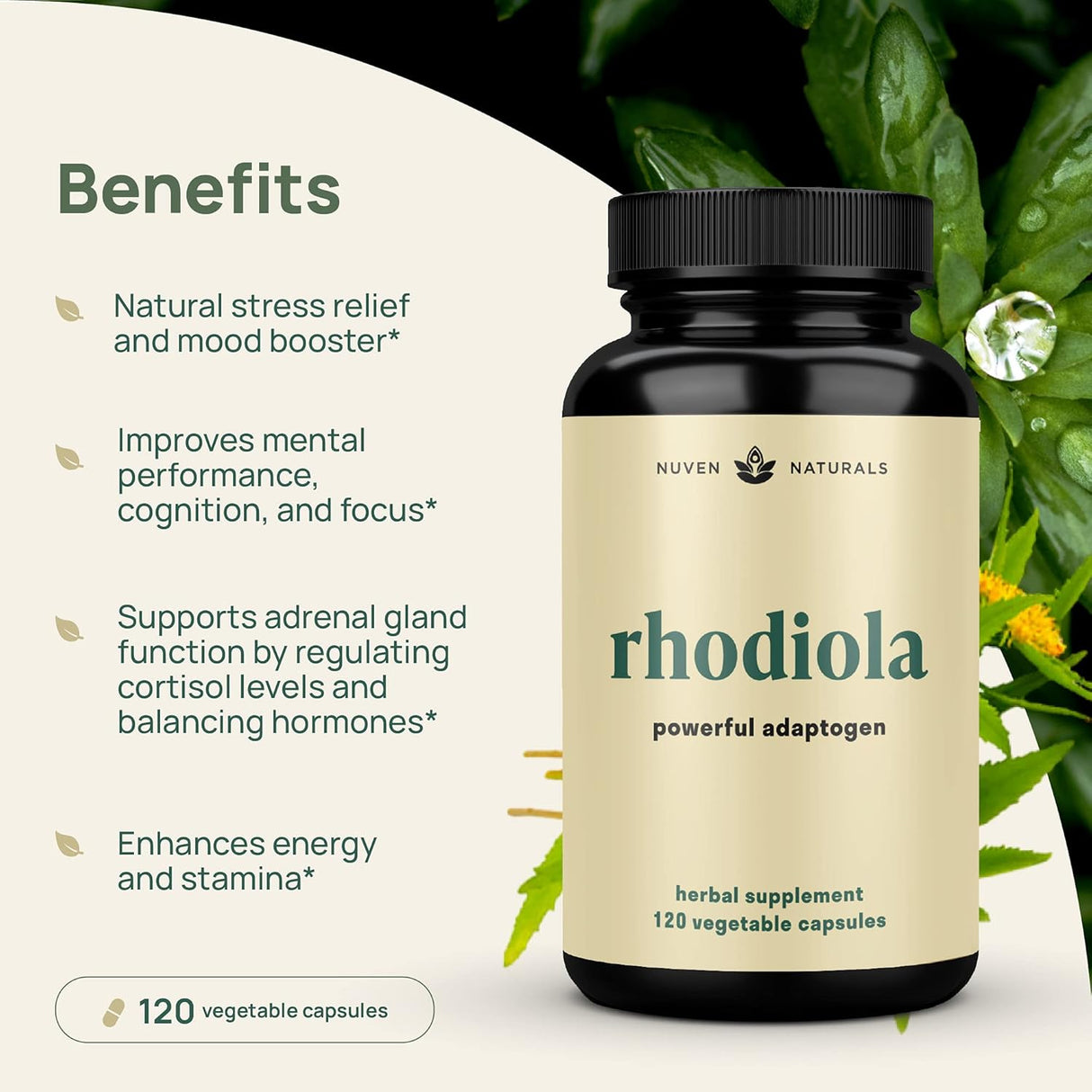 Suplemento Rhodiola Rosea 120 cápsulas Ultra potente 120 und