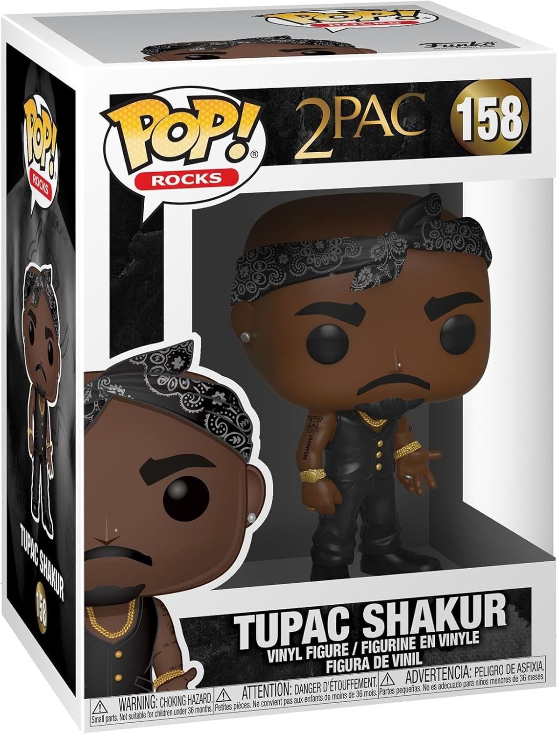 Funko Pop Rocks: Tupac - Figura Coleccionable con Bandana