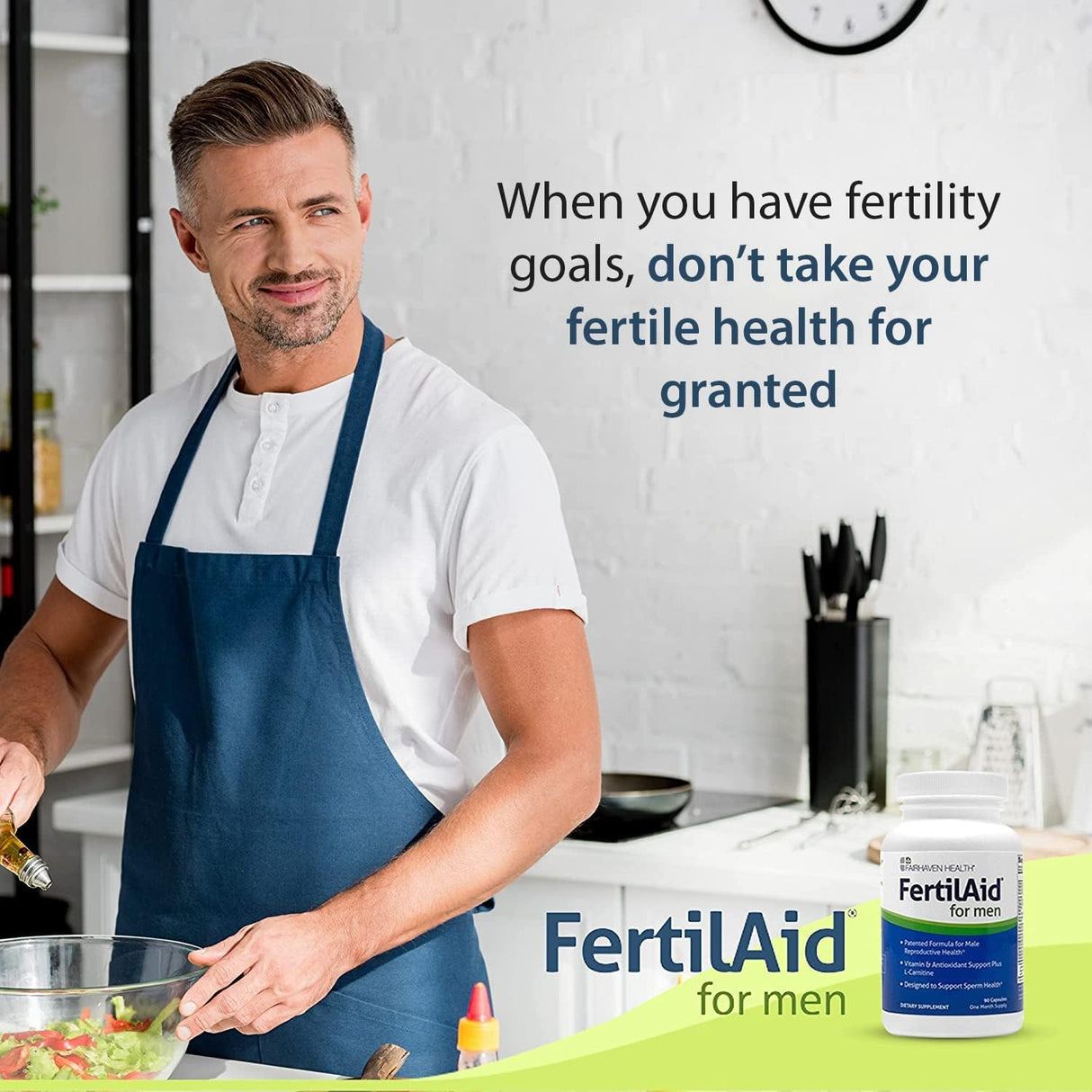 Suplemento de fertilidad masculina FertilAid antioxidantes