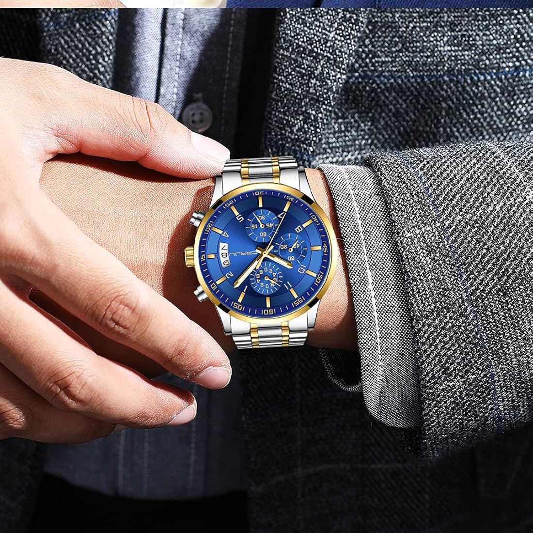 Reloj con correa de acero inoxidable CJ2214SL-G-BE CRRJU