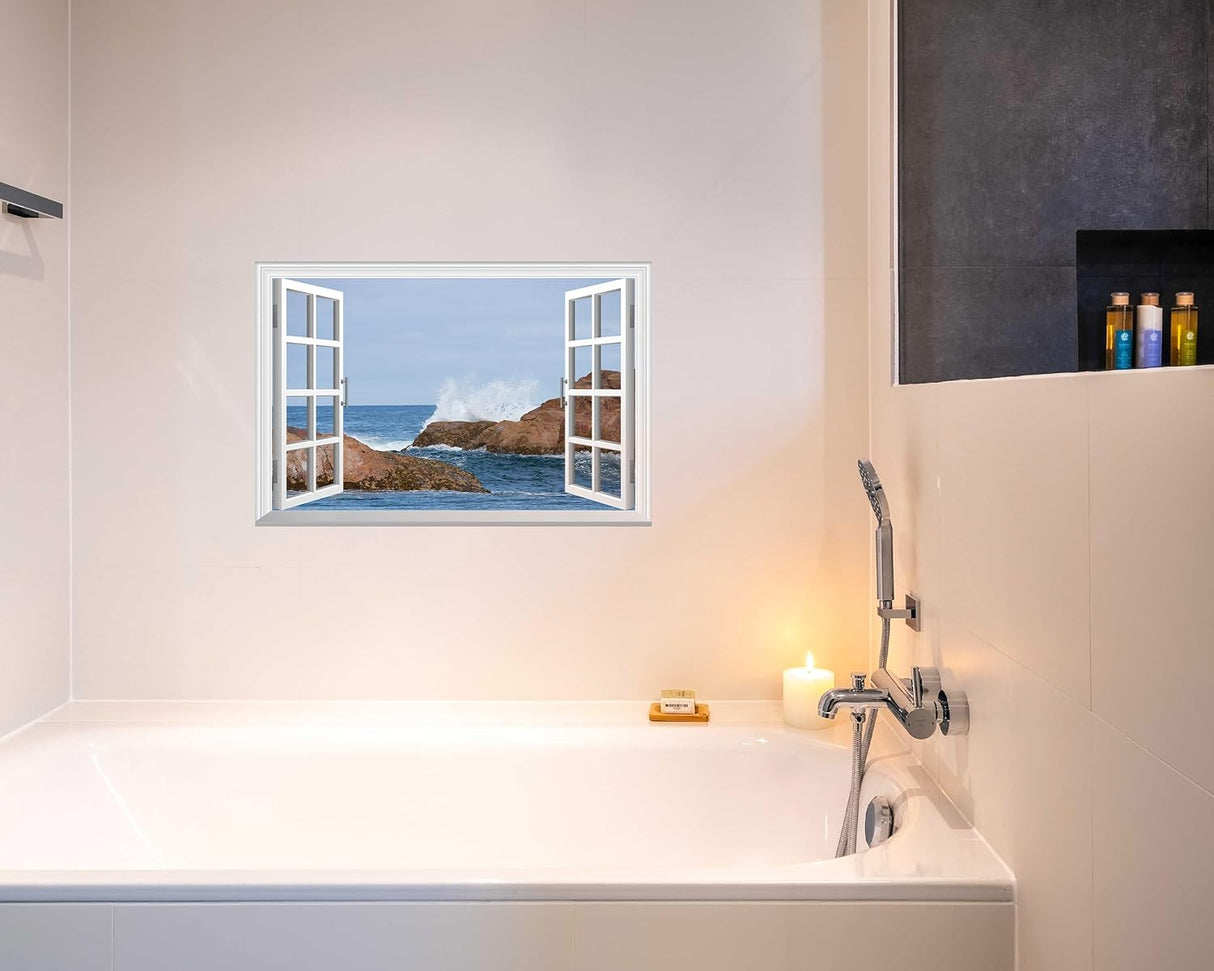 Adhesivo de pared falso para ventana de pared de arrecife