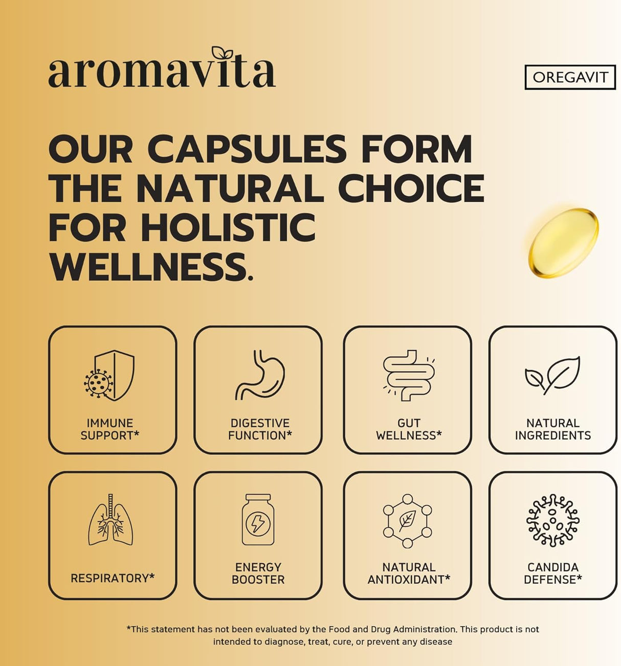 Capsulas de Orégano Salvaje Orgánico Vegan, 120u