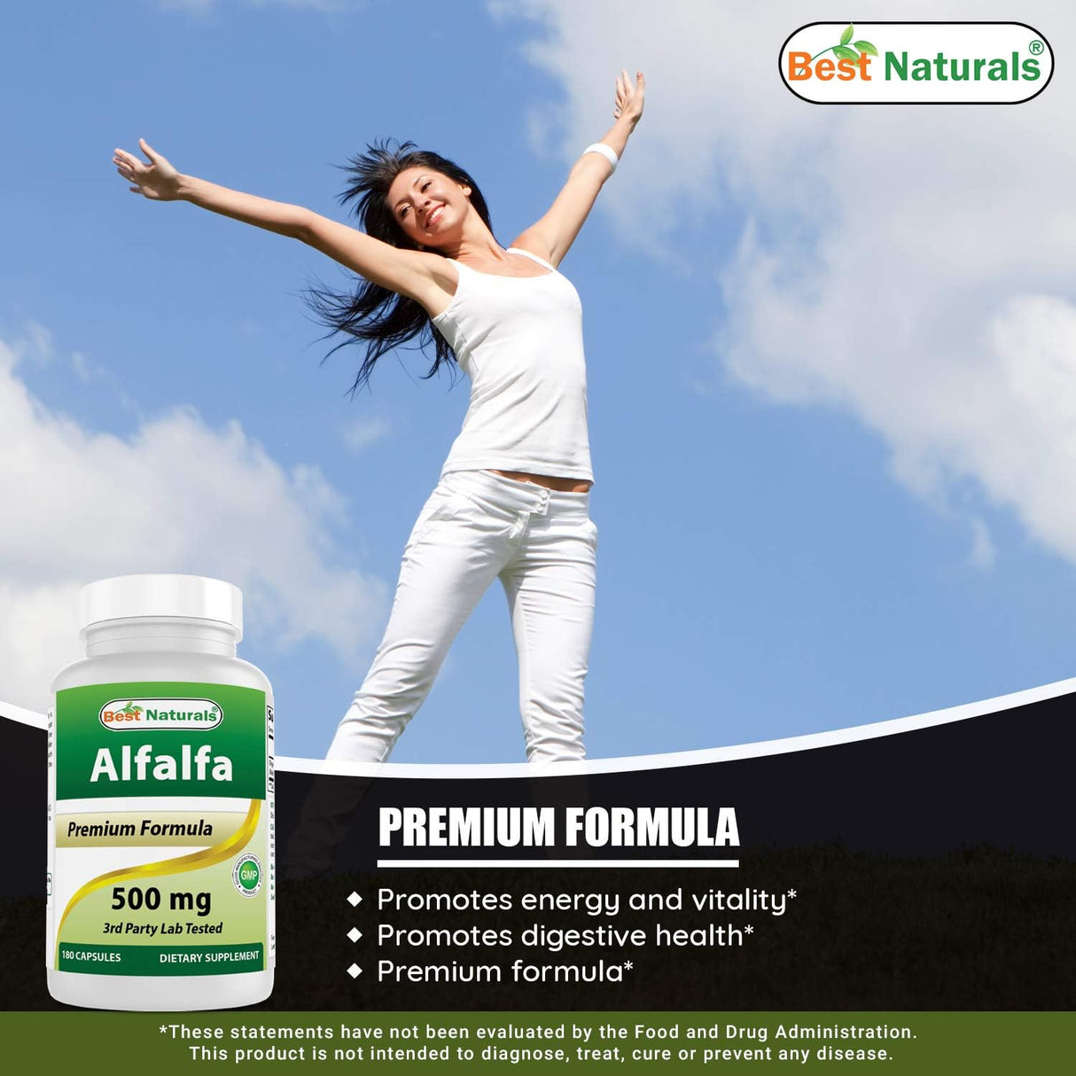 Suplementos Alimenticios Alfalfa Green 180 cápsulas