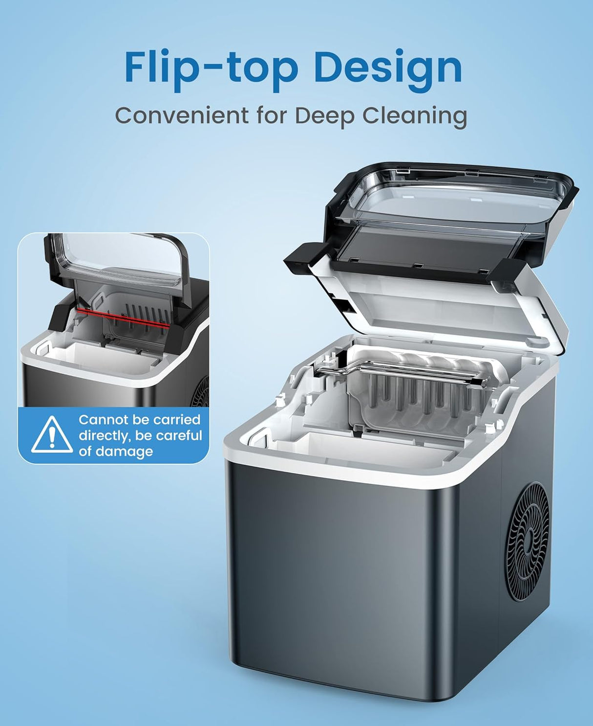 Máquina de hielo autolimpiante con cesta Z4701-BLACK COWSAR