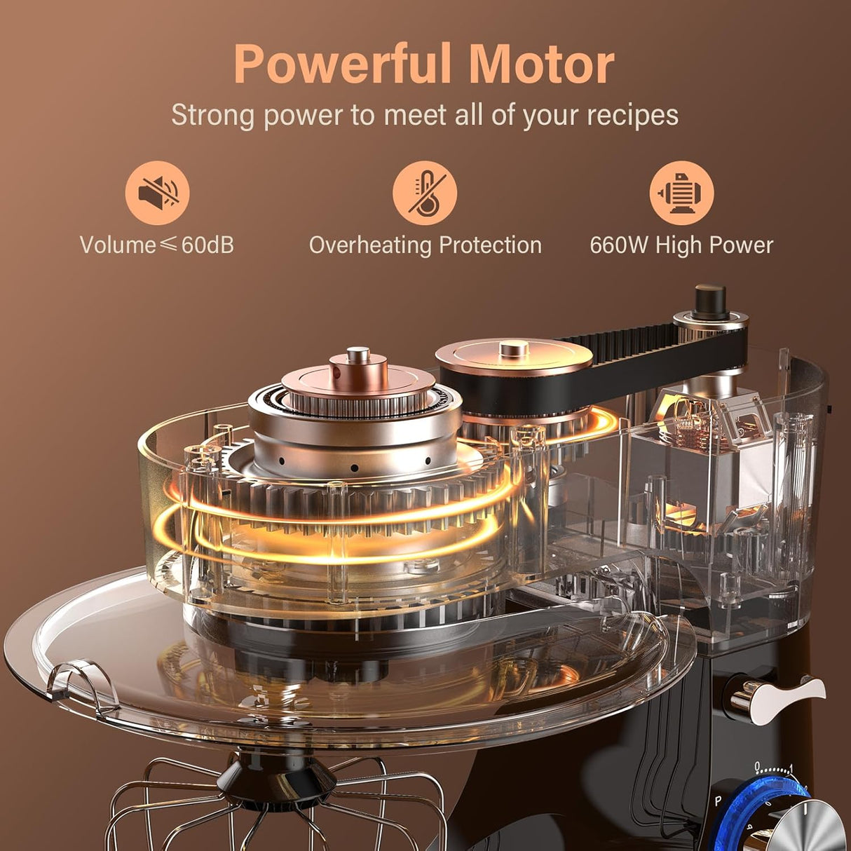 Batidora de pie 3 en 1 660W 10 velocidades 6QT - Modelo X123