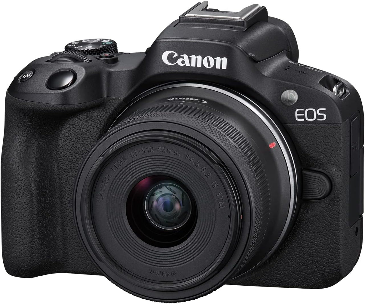 Canon Cámara de vlogging sin espejo EOS R50 (negro) con RF-S18-1.772 in F4.5-6.3 es lente STM, 24.2 MP, video 4K, detección y seguimiento de sujetos, compacta, conexión de teléfono inteligente, creador de contenido