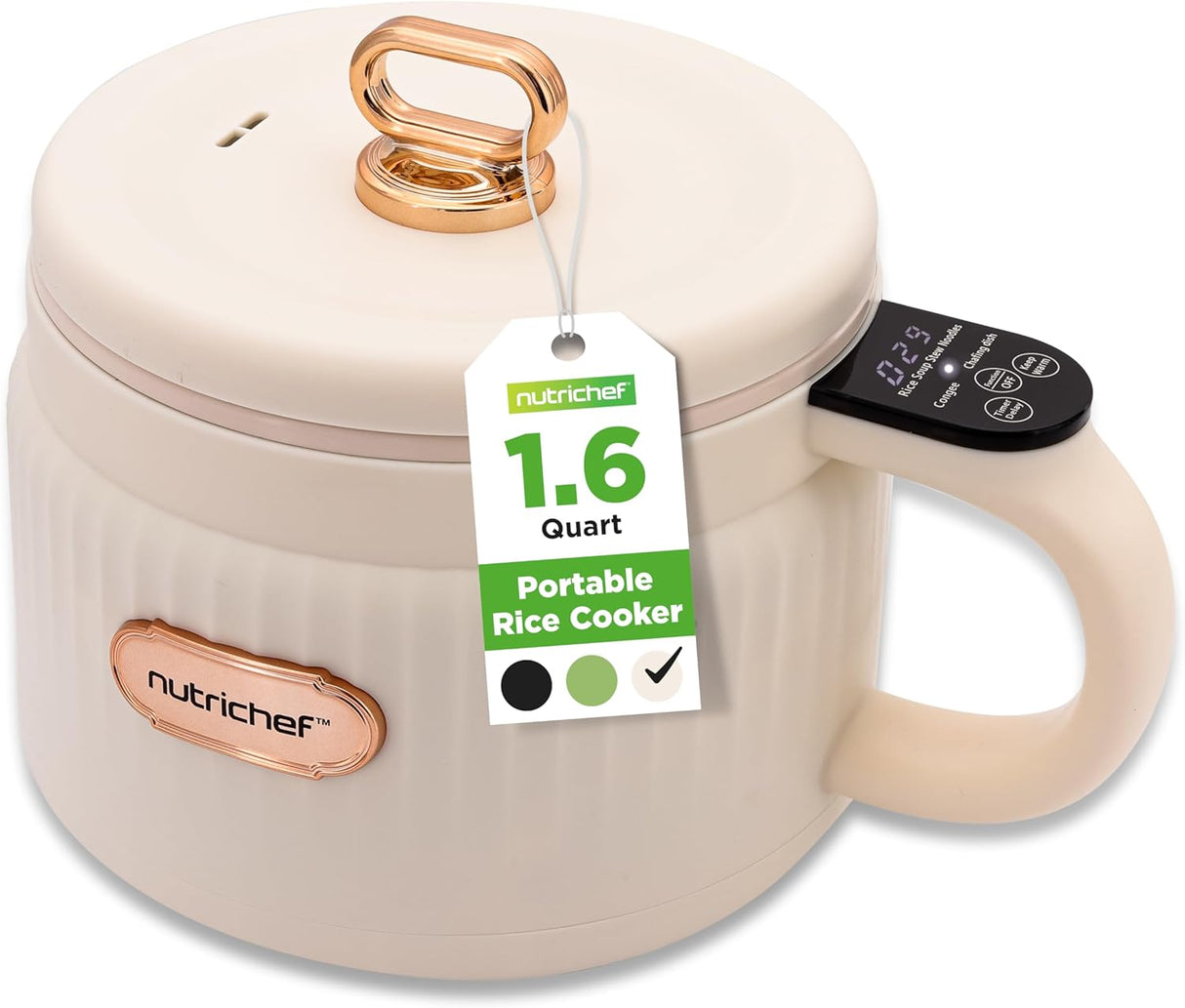 Arrocera eléctrica NutriChef 1.6 QT, multiusos, control digital
