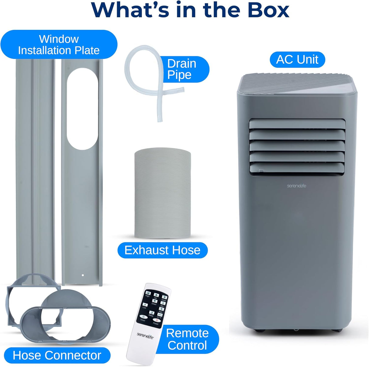 Aire acondicionado portátil SereneLife 8000 BTU 3 en 1, 300 ft²