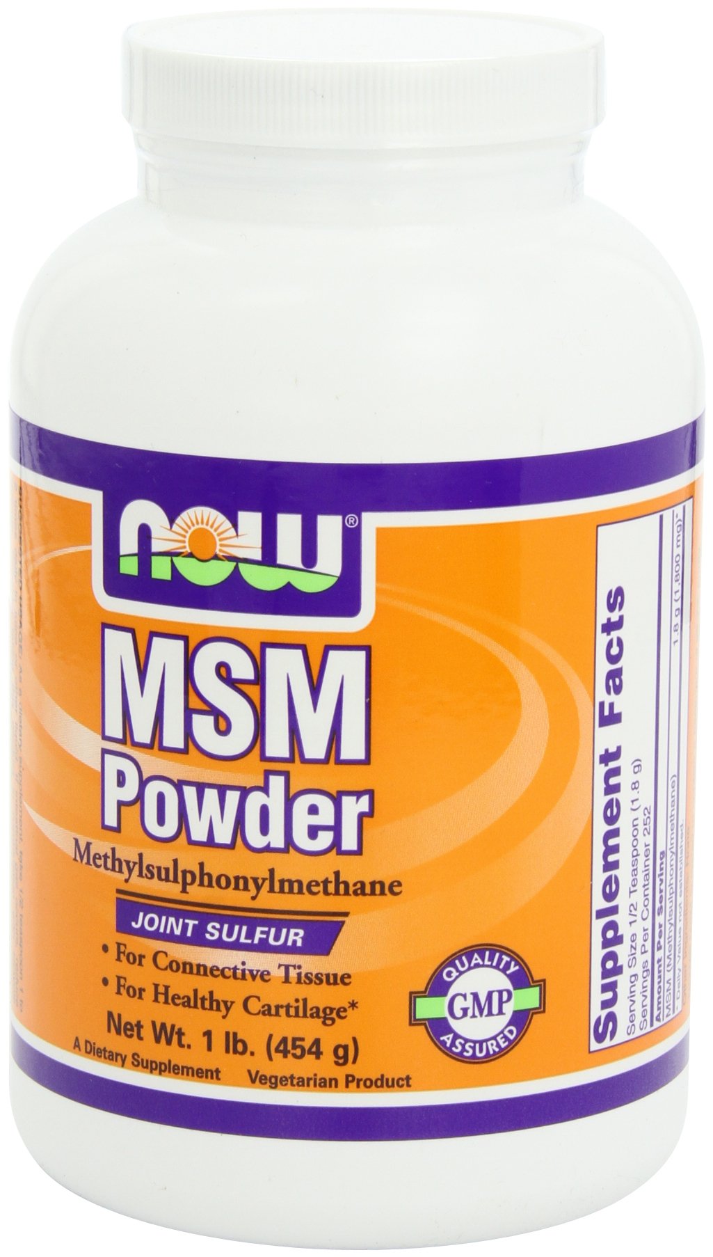 NOW MSM Pure Powder, 1 libra