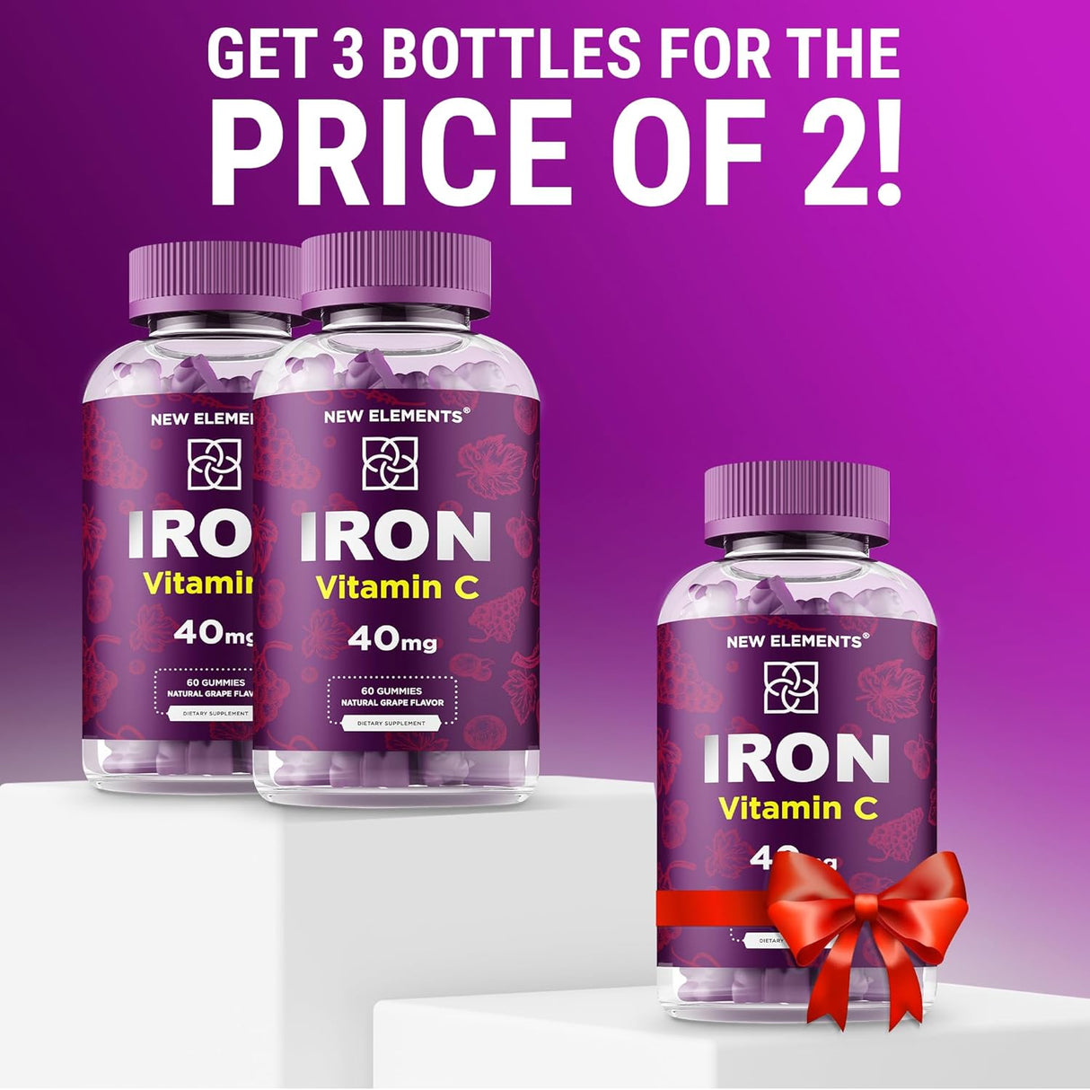 Suplemento de hierro para mujeres y hombres con vitamina C