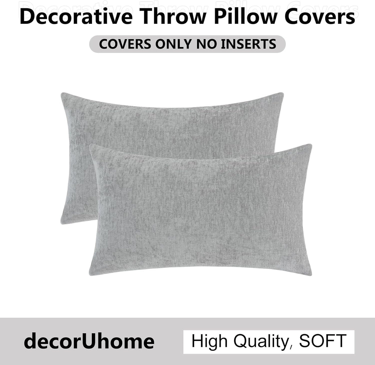 Fundas de Cojines Decorativos 12x20 decorUhome, Set de 2