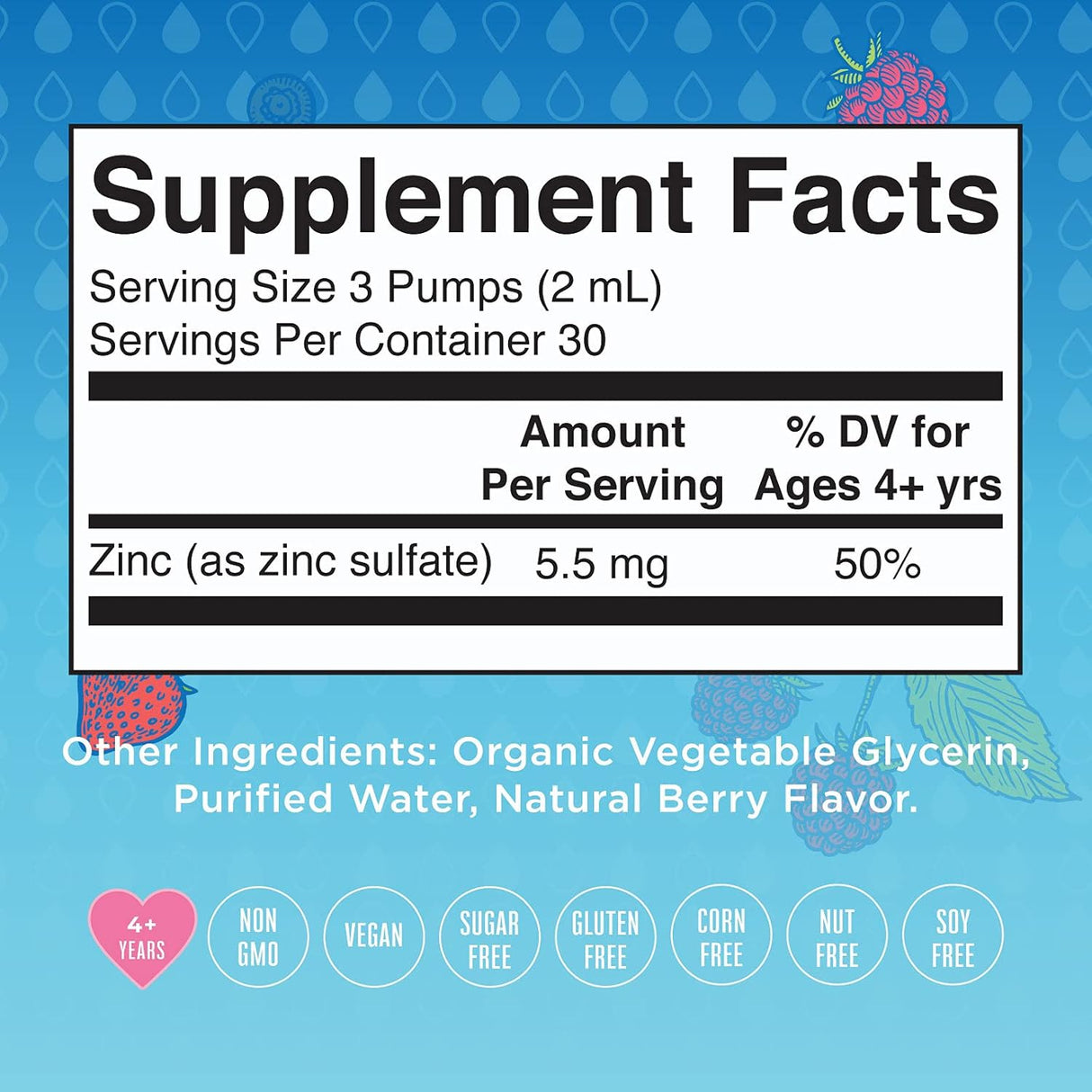 Suplementos de zinc para apoyo inmunológico de zinc líquido