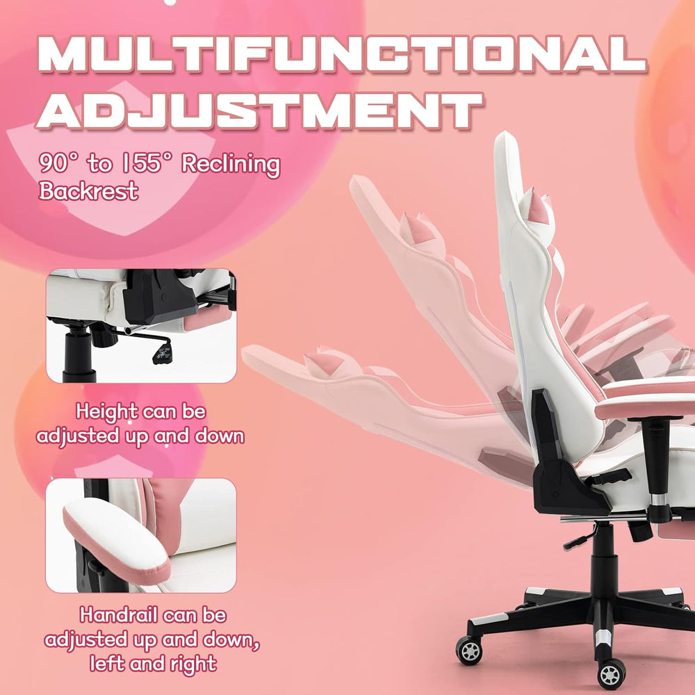 Sillas Gamer con reposapiés y soporte lumbar ECOTOUGE