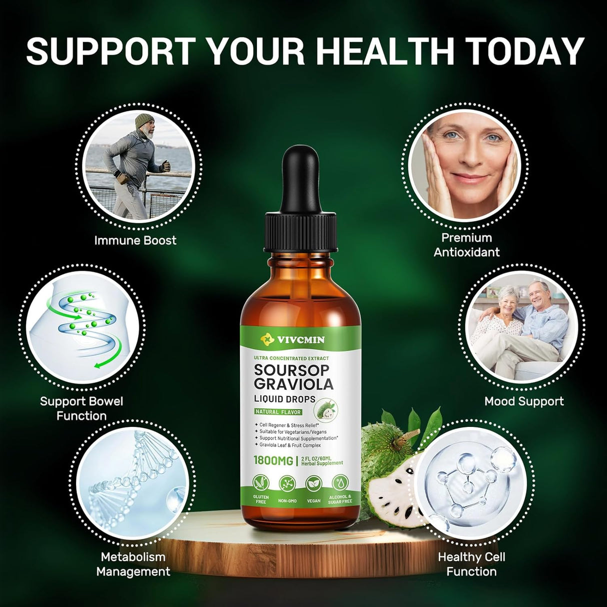 Extracto de hoja de graviola, refuerza inmunidad, relax, hígado, sueño | 2 oz