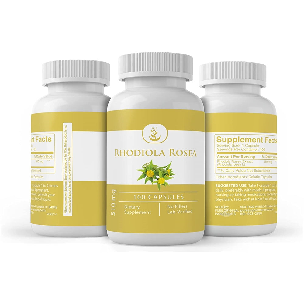 Suplemento Rhodiola Rosea 100 und verificado en laboratorio
