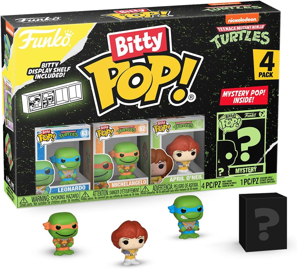 Funko Bitty Pop! TMNT 4-Pack: Leonardo, Michelangelo, April, Chase