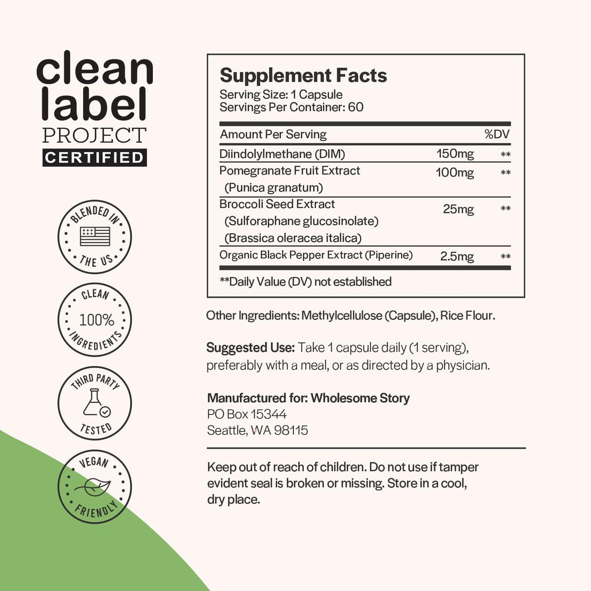 Suplemento DIM para mujeres y hombres Wholesome Story
