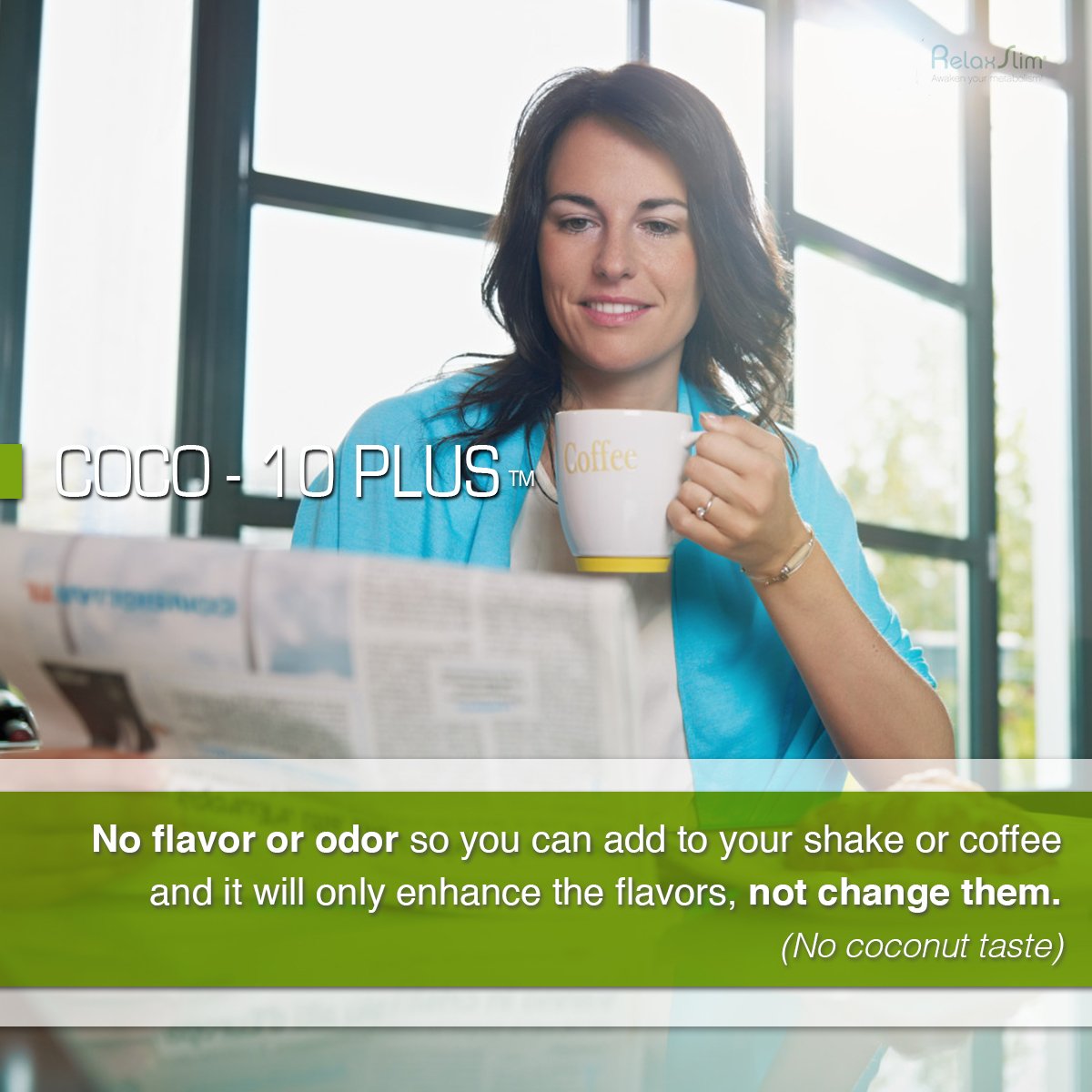 Aceite de coco orgánico `` Super '' RelaxSlim con CoQ10,