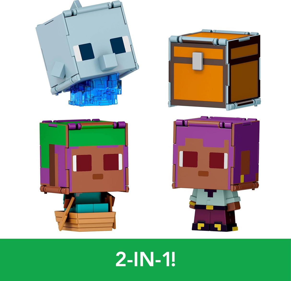 Figuras de acción Minecraft Mattel 2-pack con fidget y accesorios
