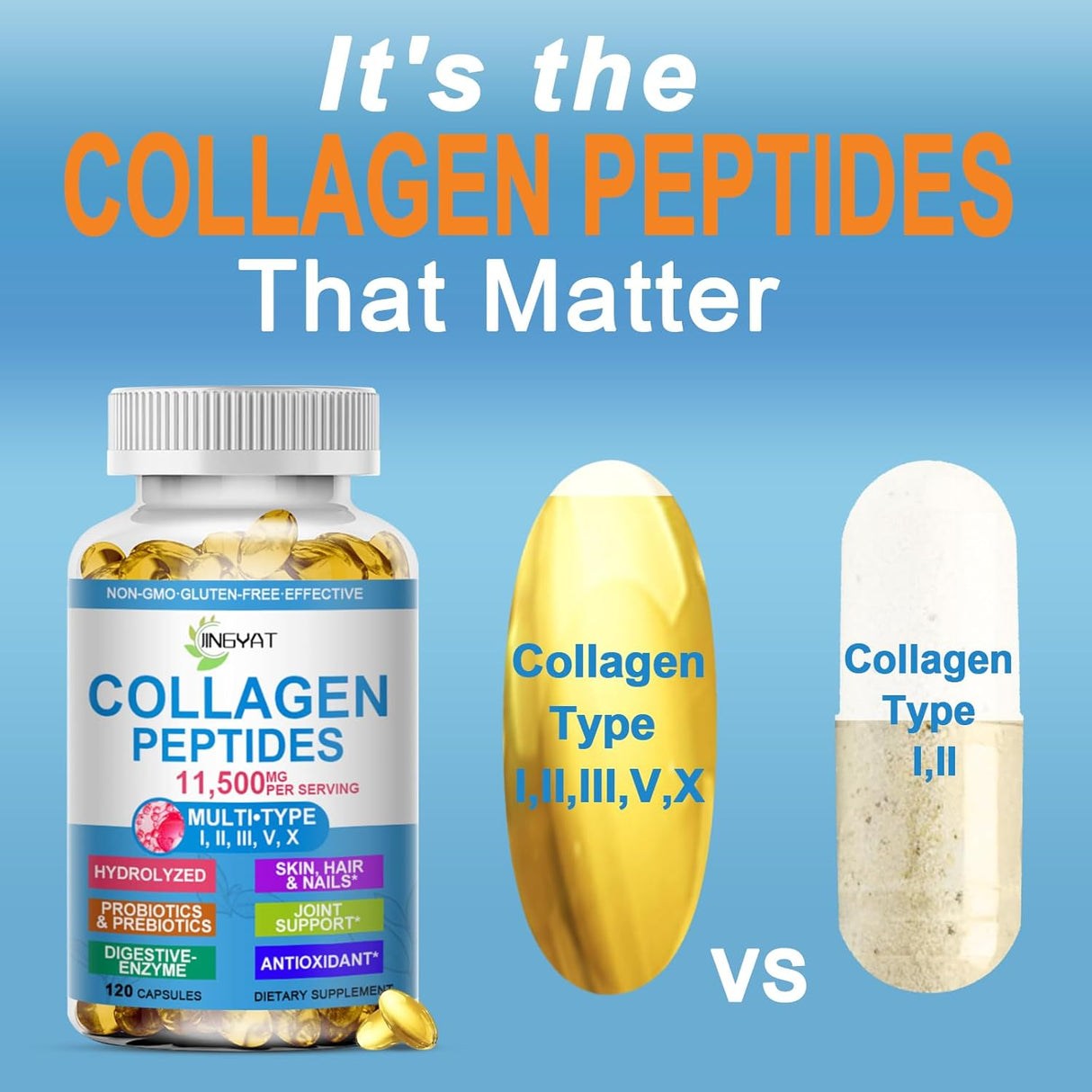 Colágeno Peptidos Suaves, Multi con Glucosamina y MSM, Biotín
