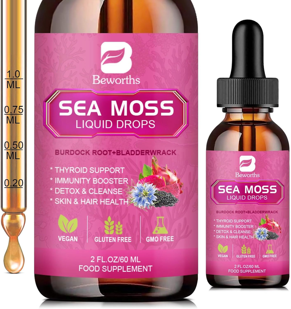 Sea Moss Líquido Orgánico - Potenciador de Salud Vegano 6X