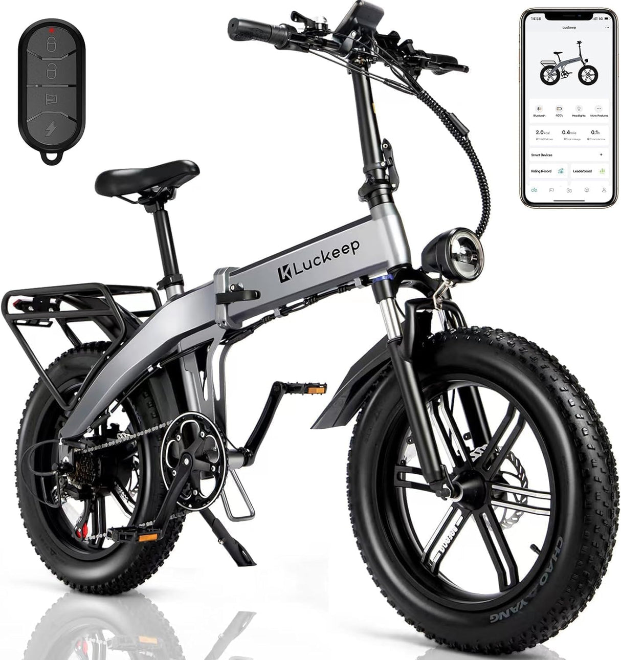 Bicicleta Eléctrica Plegable BAFANG 1200W, 60 Millas, 20