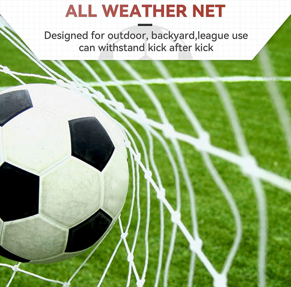 Portería de fútbol con marco de acero y red, portatil