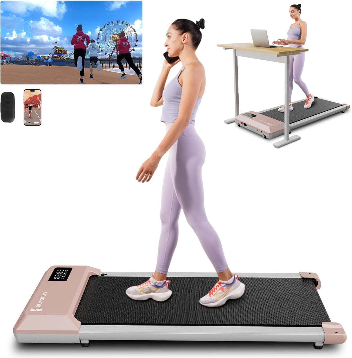 Caminadora Superun, Treadmill portátil, 200-300 lbs, Mini modelo