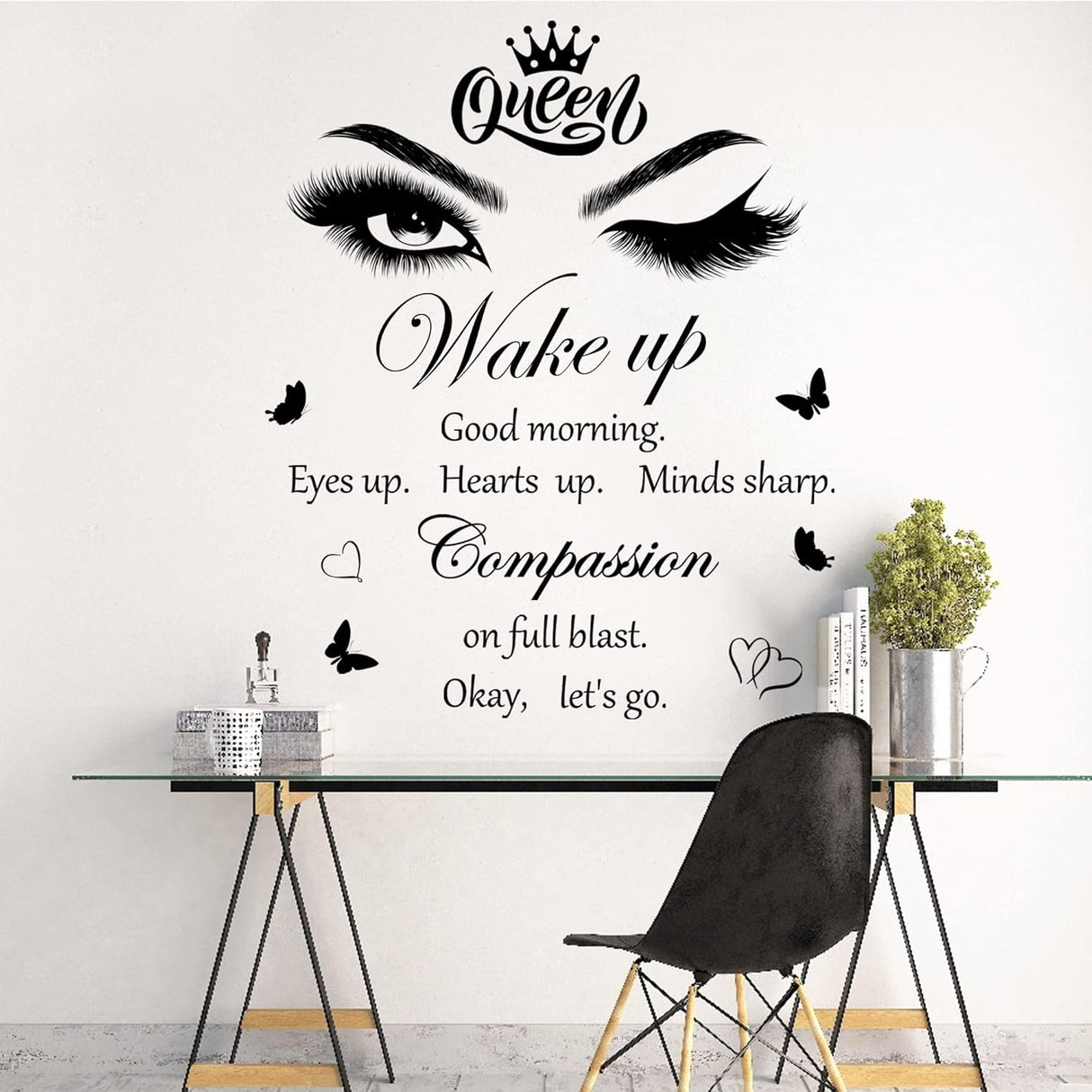 Vinilo Inspiracional Ojos Pestañas Decoración Pared para Mujeres