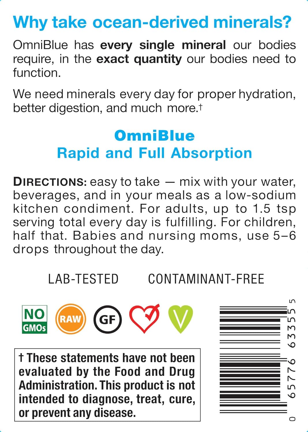 Suplemento Ocean Minerals Electrolitos oceánicos 100% 8 oz