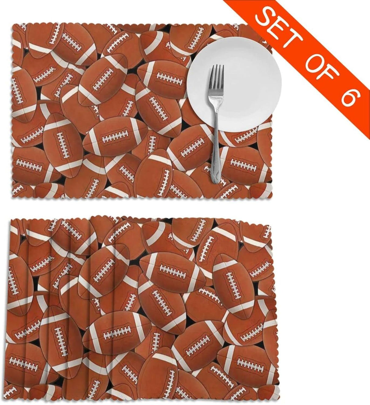 Manteles de mesa de fútbol, set de 6, antideslizantes, 12x18