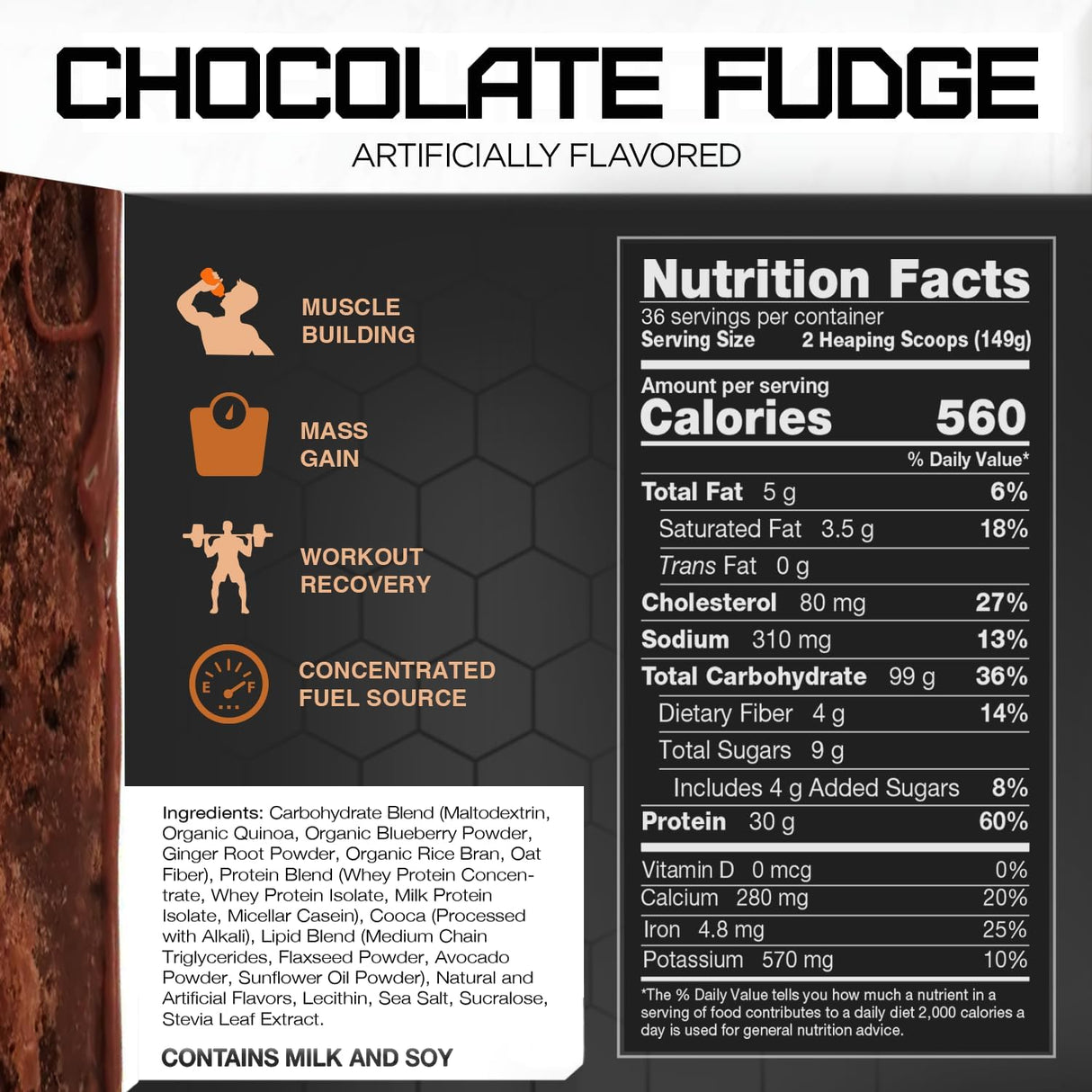 RIVAL NUTRITION Batido Ganador Limpio 12 lbs Chocolate Fudge