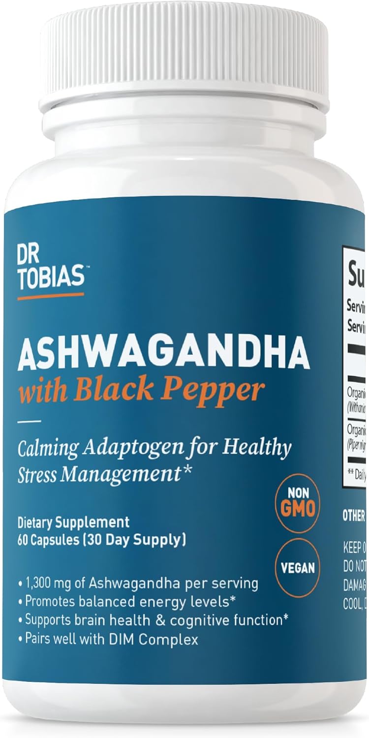 Cápsulas de Ashwagandha 1300mg Dr. Tobias, 60 Veganas